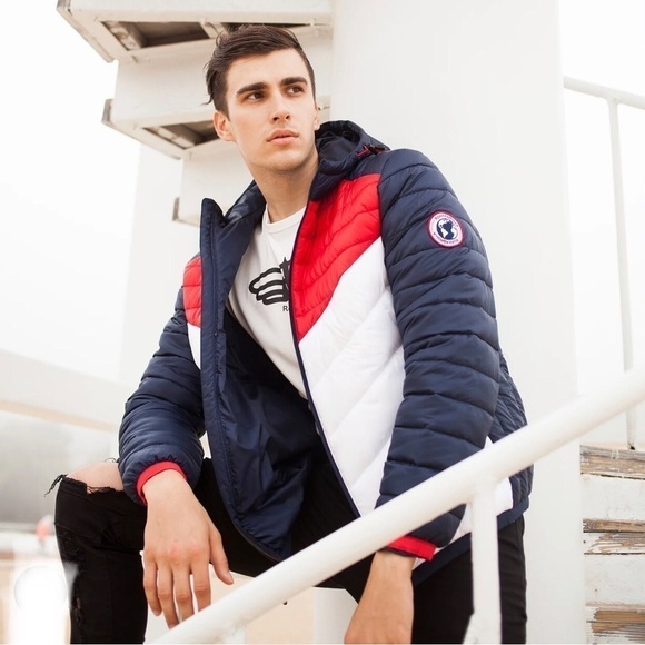 Rokka&Rolla Lightweight Red, White & Blue Padded Jacket Extra Large XL - Picture 1 of 10
